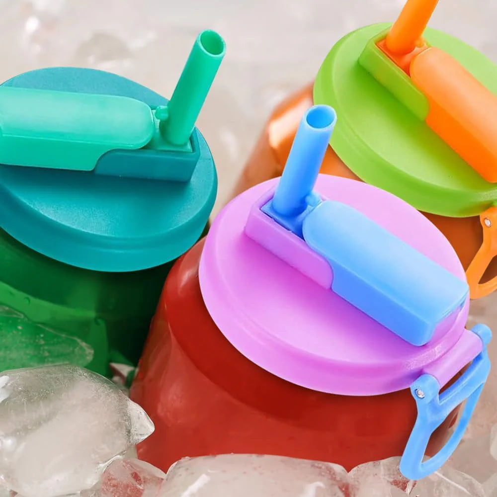 4PCS Silicone Cane Cap with Straw